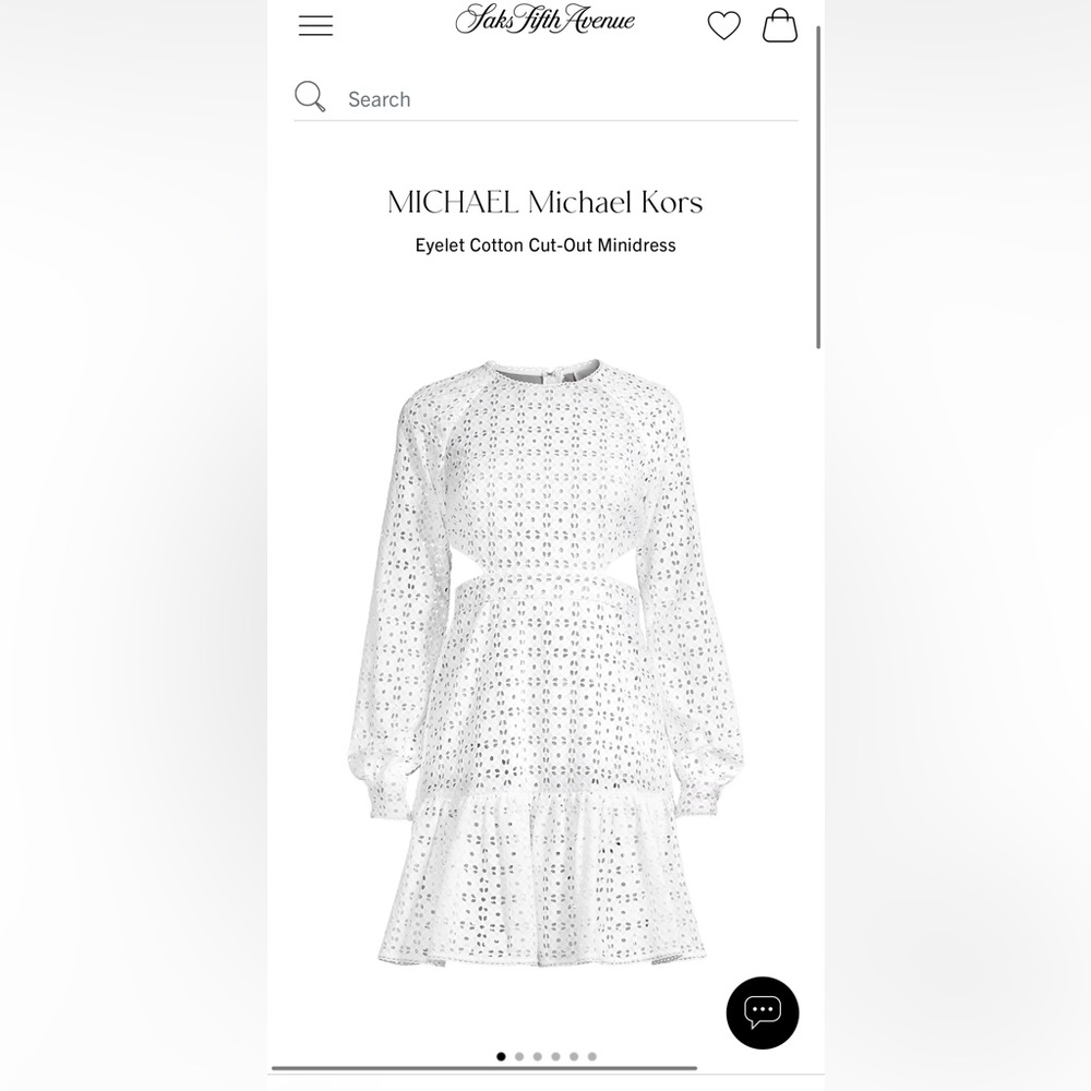 MICHAEL Michael Kors- Eyelet Cotton Cut-Out Minidress Size 16